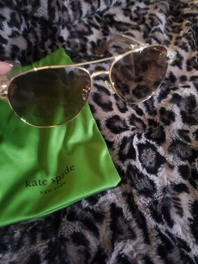 kate spade Gold Frame Sunglasses with Brown Lenses